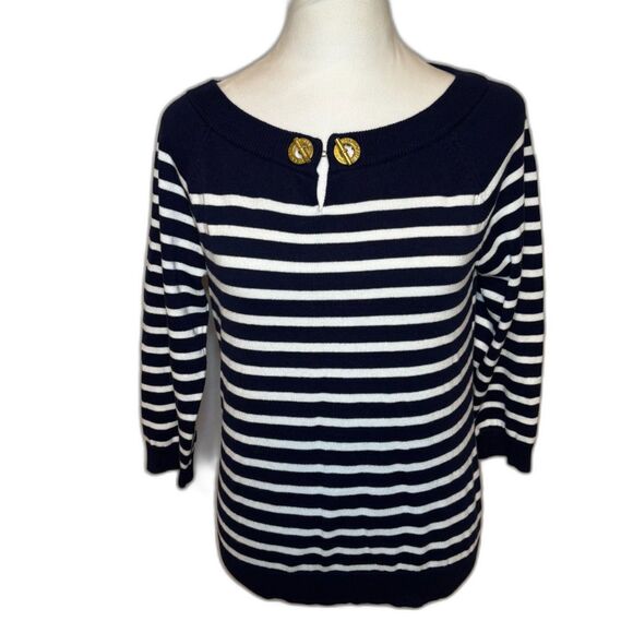 Lauren Ralph Lauren Sweaters - Lauren Ralph Lauren Nautical Sailor Stripe Long Sleeve Sweater Womens Designer